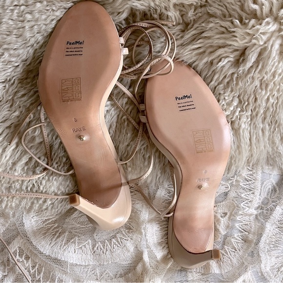 RAYE BALLET PINK NUDE LACE UP ANKLE TIE HEELS WEDDING BRIDAL SCHUTZ REVOLVE ZARA - Picture 14 of 15